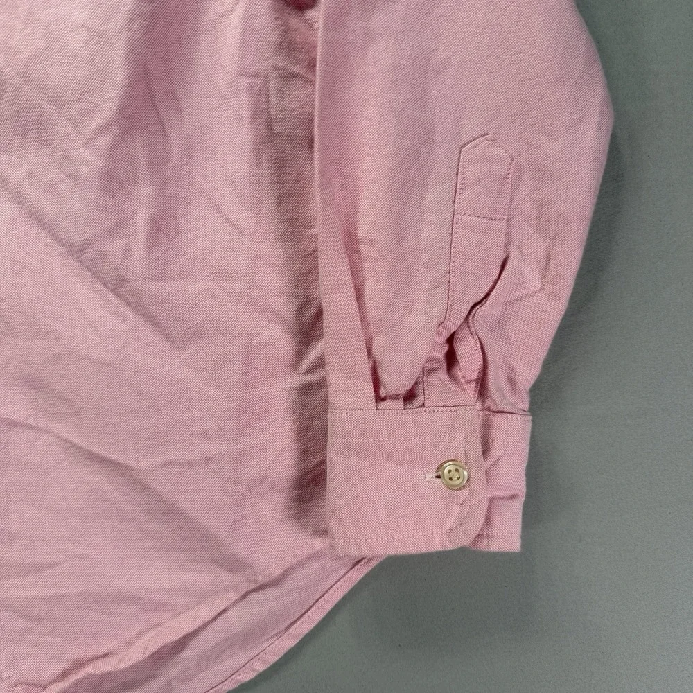 Ralph Lauren Dress Shirt Youth Small Pink Cotton Oxford Flesh Pony Long Sleeve